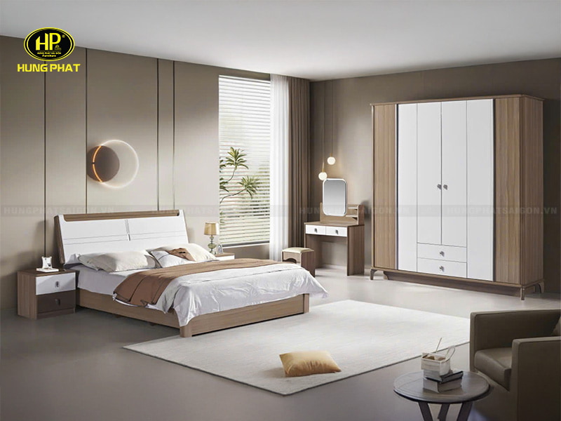 Combo tủ giường bàn trang điểm phong cách hiện đại TP-3009