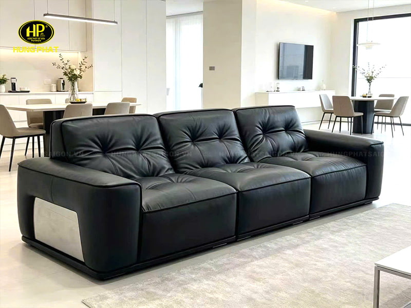 Ghế sofa bằng dài bọc da bò thật 7013