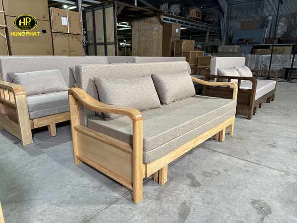ghe sofa giuong go cao su tu nhien cl 182