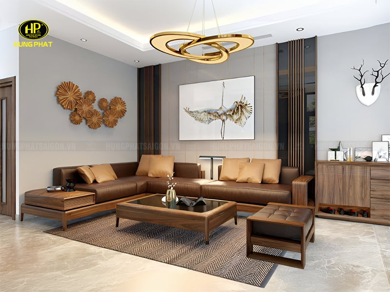 Bộ Ghế Sofa Gỗ Cao Cấp Sang Trọng HS-37