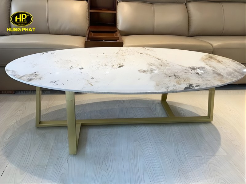 Bàn Sofa Mặt Đá Oval BT-2280 - Tiện Lợi, Bền Bỉ Cho Mọi Không Gian