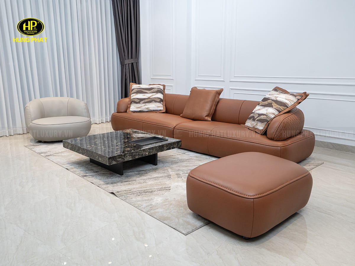 sofa da bò tiêu chuẩn mới dày 2cm DAVID10