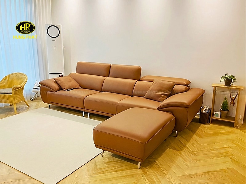 sofa da phòng khách nhập khẩu h-297