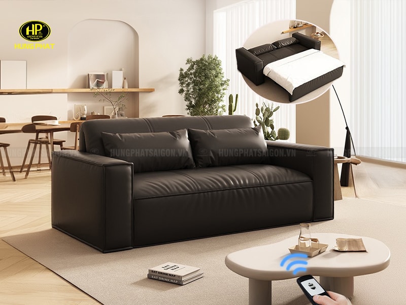 Sofa giường 2 người màu đen chỉnh điện từ xa GD-23