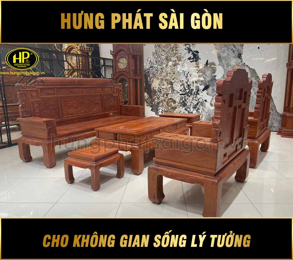 Bộ Sofa Gỗ Hương Đá 6 Món NPH-01