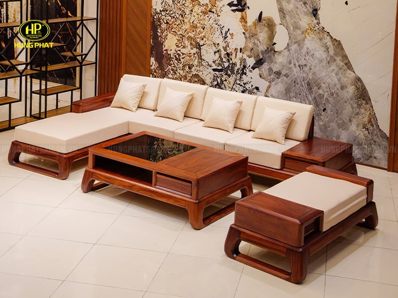 Sofa Gỗ Hương Xám Cao Cấp HH-05X
