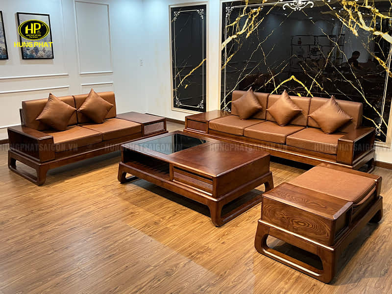Sofa Gỗ Sồi Nhập Khẩu Hiện Đại HS-43A