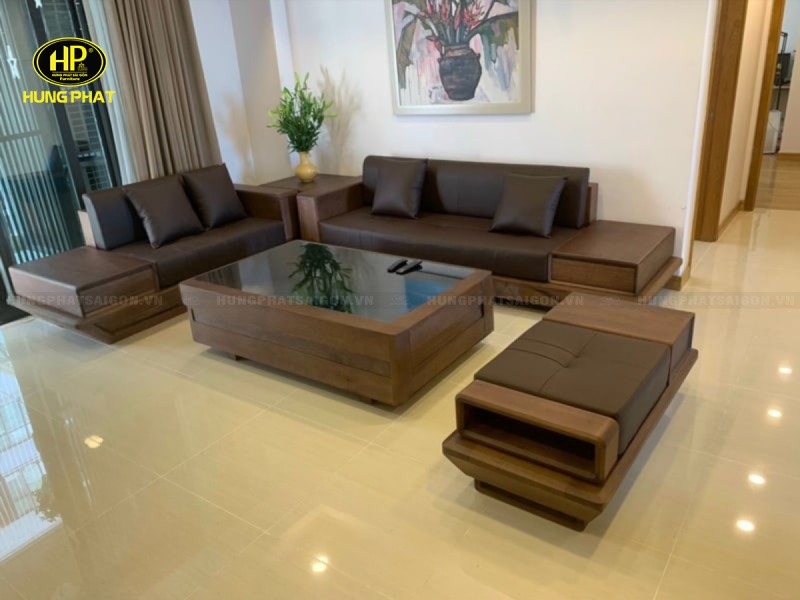 Ghế Sofa Gỗ Sồi Nga Cao Cấp HS-15