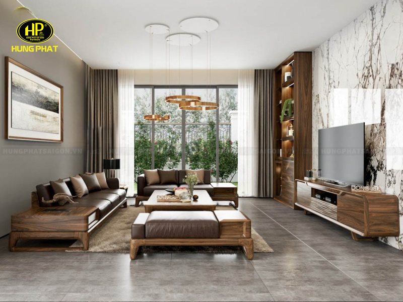 Ghế Sofa Gỗ Sồi Nga Hiện Đại HS-29