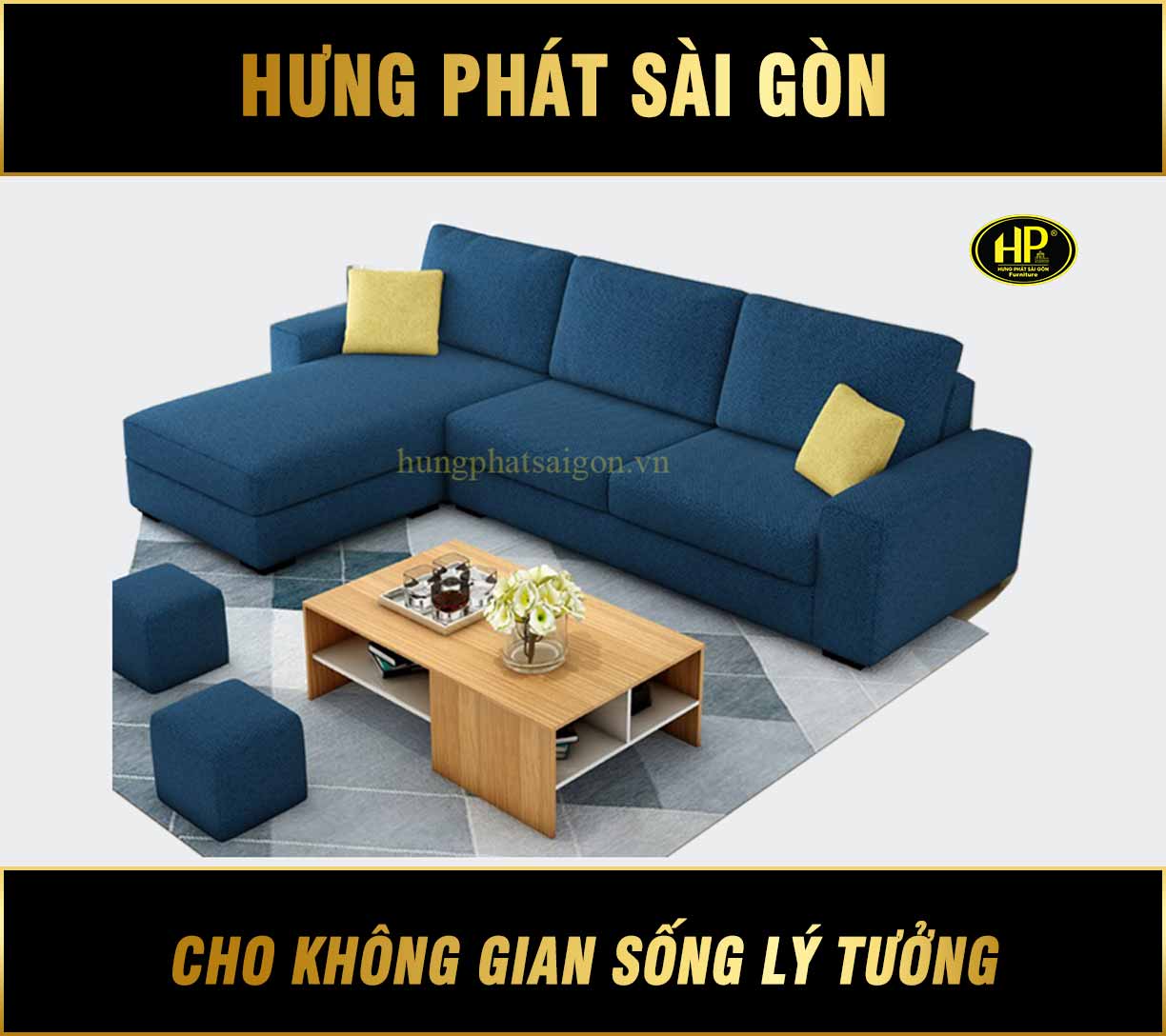 Sofa góc phòng khách đẹp H-260