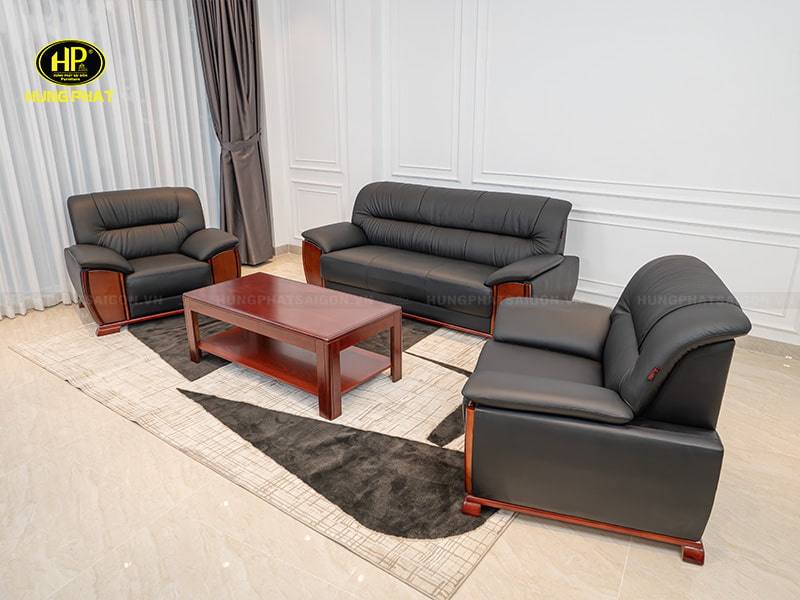 sofa văn phòng da bò sang trọng onyx-25