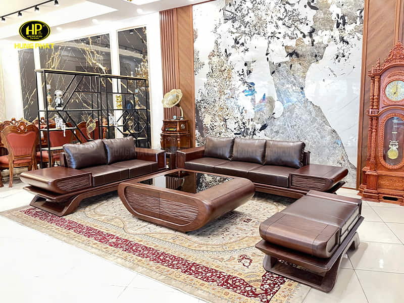 Bộ Bàn Ghế Sofa Gỗ Sồi Hiện Đại SV-035